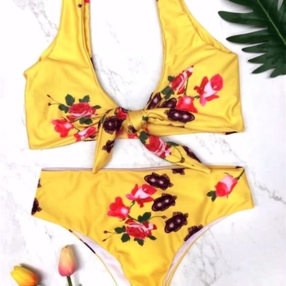 NELLIE Floral Front Tie Bikini    - Picture 3 of 3